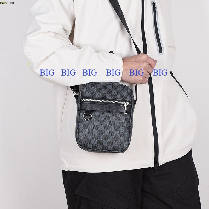 ZB-045 Tas Selempang Pria dengan Motif Kotak Kecil yang Elegan dan Simpel eleganminimalis premiumoke