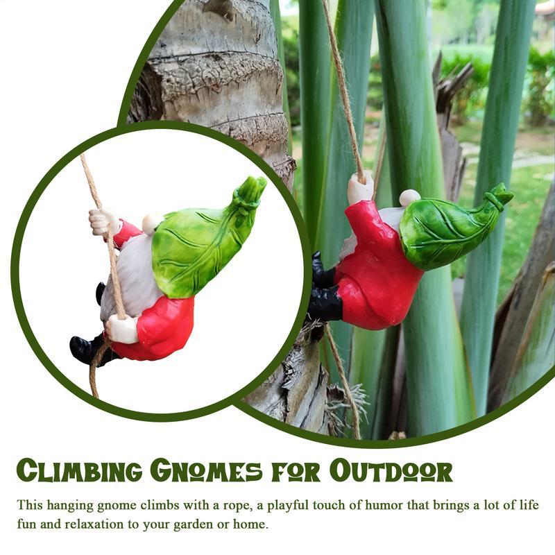 Garden Gnome Ornament Resin Climbing Garden Gnomes Garden Sculptures Yard Gnomes Weather Resistant G