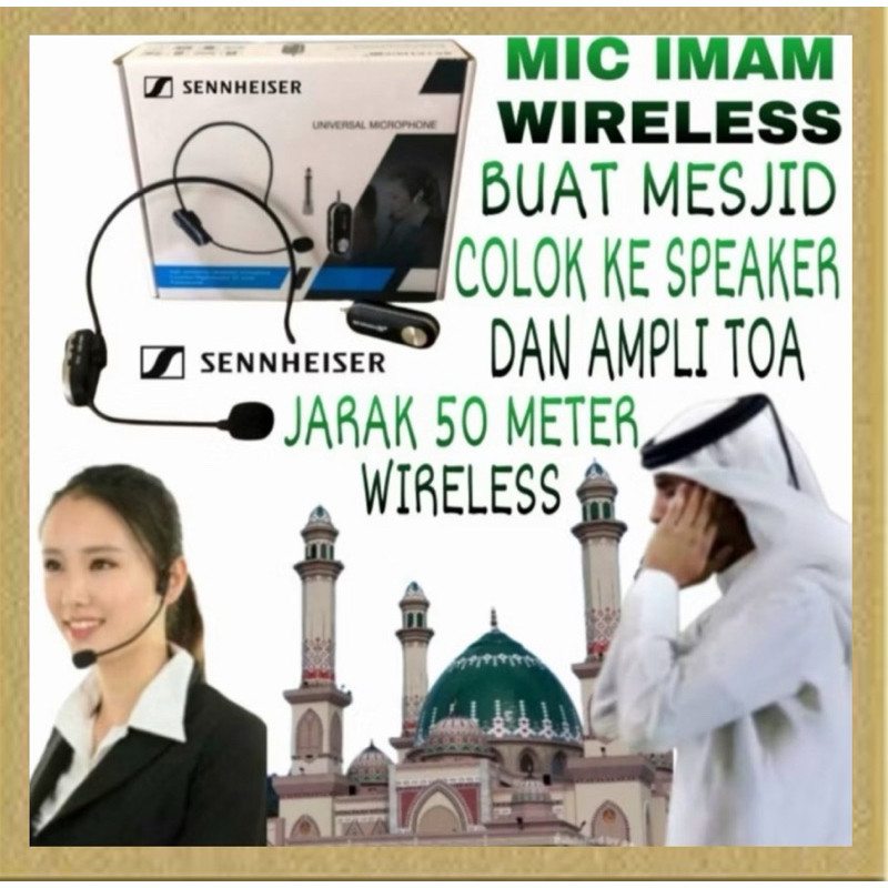 Mic Wireless Sennheiser SM-001 Buat Imam Mesjid Ceramah Jarak 50 Meter