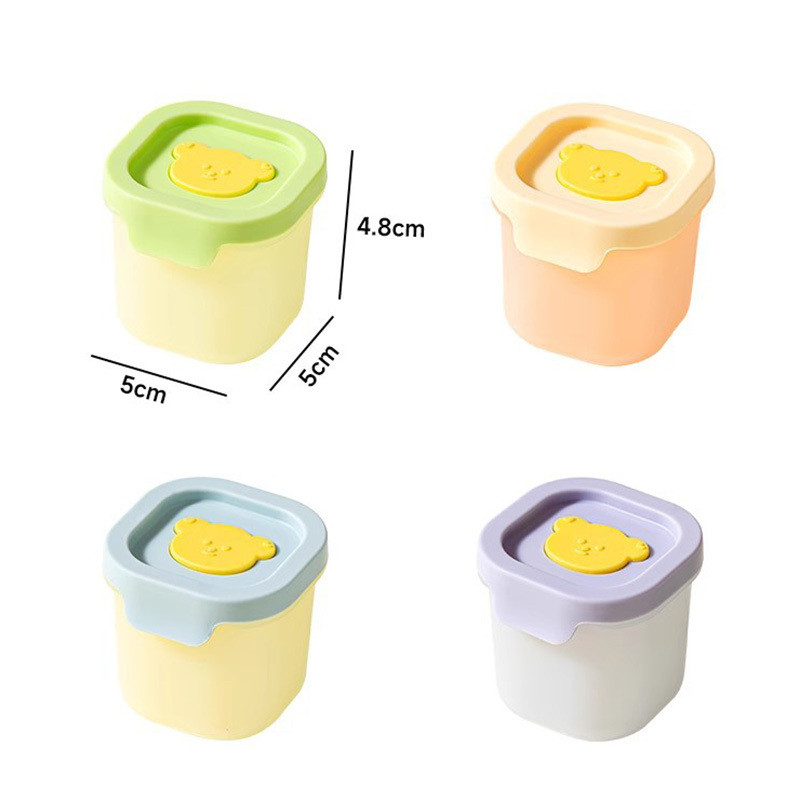 Baby complementary food box storage frozen compartment baby bear silicone mold complementary food pa