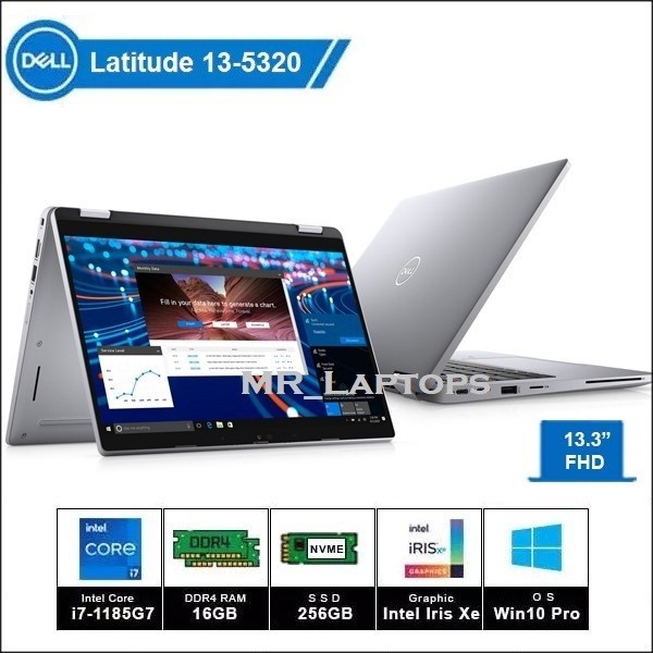 Laptop TOUCHSCREEN 2IN1 Dell Latitude 5320 Core i7 Gen 11 IRIS Xe Ram 16GB SSD 1TB SSD