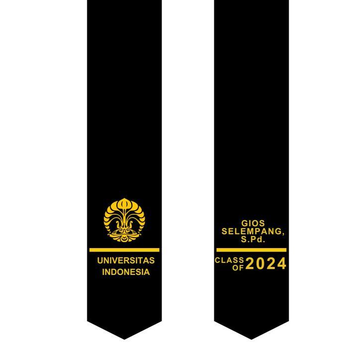 Promo Selempang Wisuda Leher Premium 2 Lapis Beludru Bordir Komputer Syal Elegan Custom Nama Logo Ka