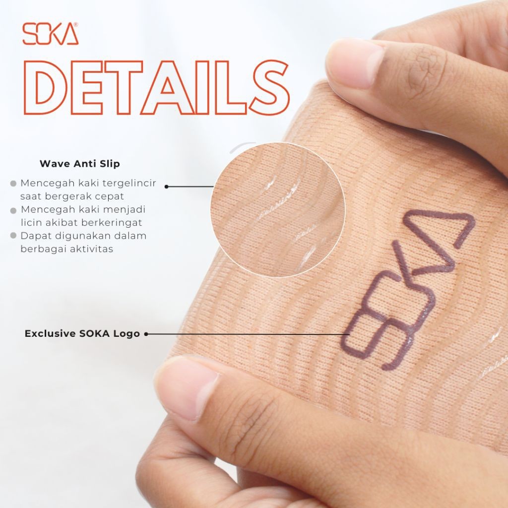 (L) Soka Premium Kaos Kaki Wanita Anti Slip