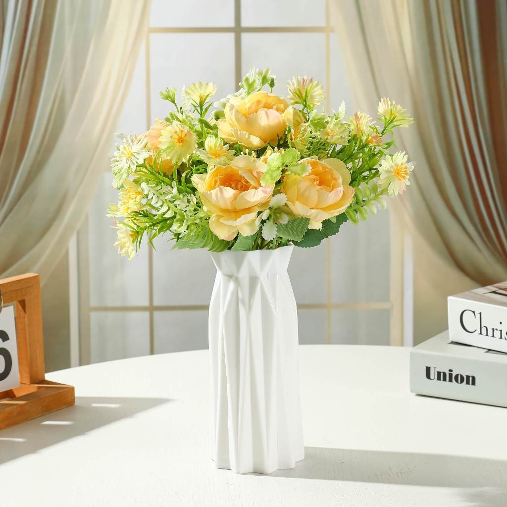 Set Vas Bunga Plastic Aesthetic Bunga Hias Plastik Bunga Hiasan Ruang Tamu Bunga Hiasan Meja Makan