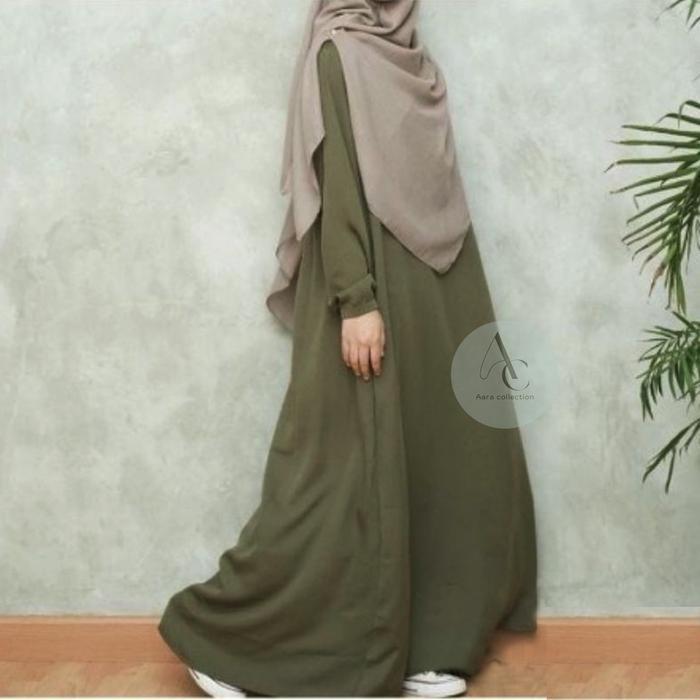 [RAMAI] Aara Collection Abaya turki wanita muslim Mewah Santri remaja Syari kekinan Wolpis Premium L