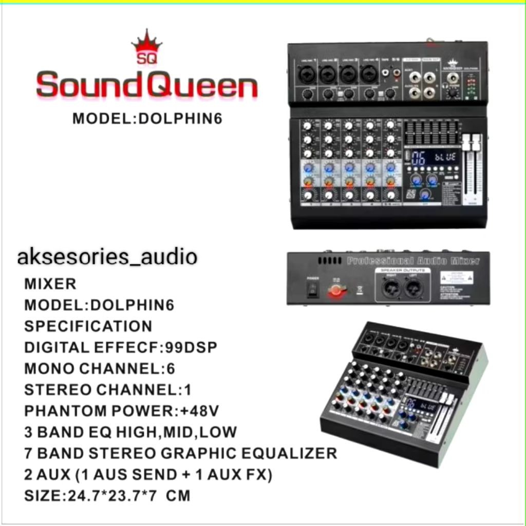 mixer soundqueen dolphin 6 mixer audio 4 chanel