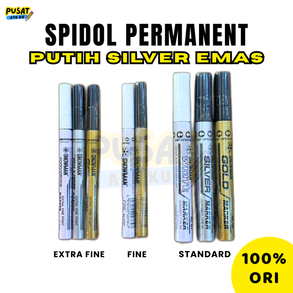 Spidol PUTIH ENAS SILVER Permanen Snowman (Satuan) Mata Tebal Tipis Extra Fine / Snowman Paint Marke