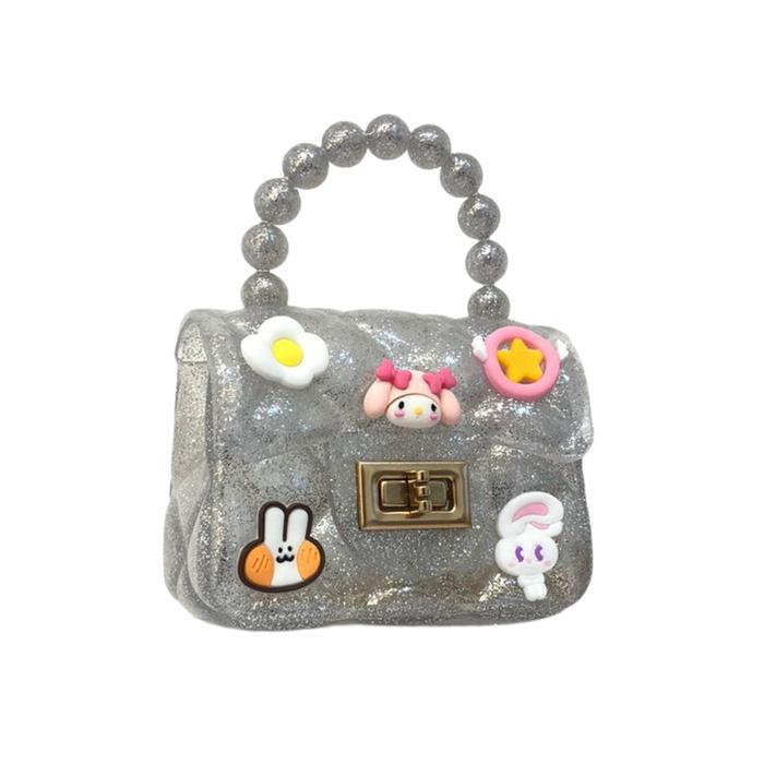 Girls Looks Tas Jelly Glossy Mini Boneka Anak Fashion - SILVER