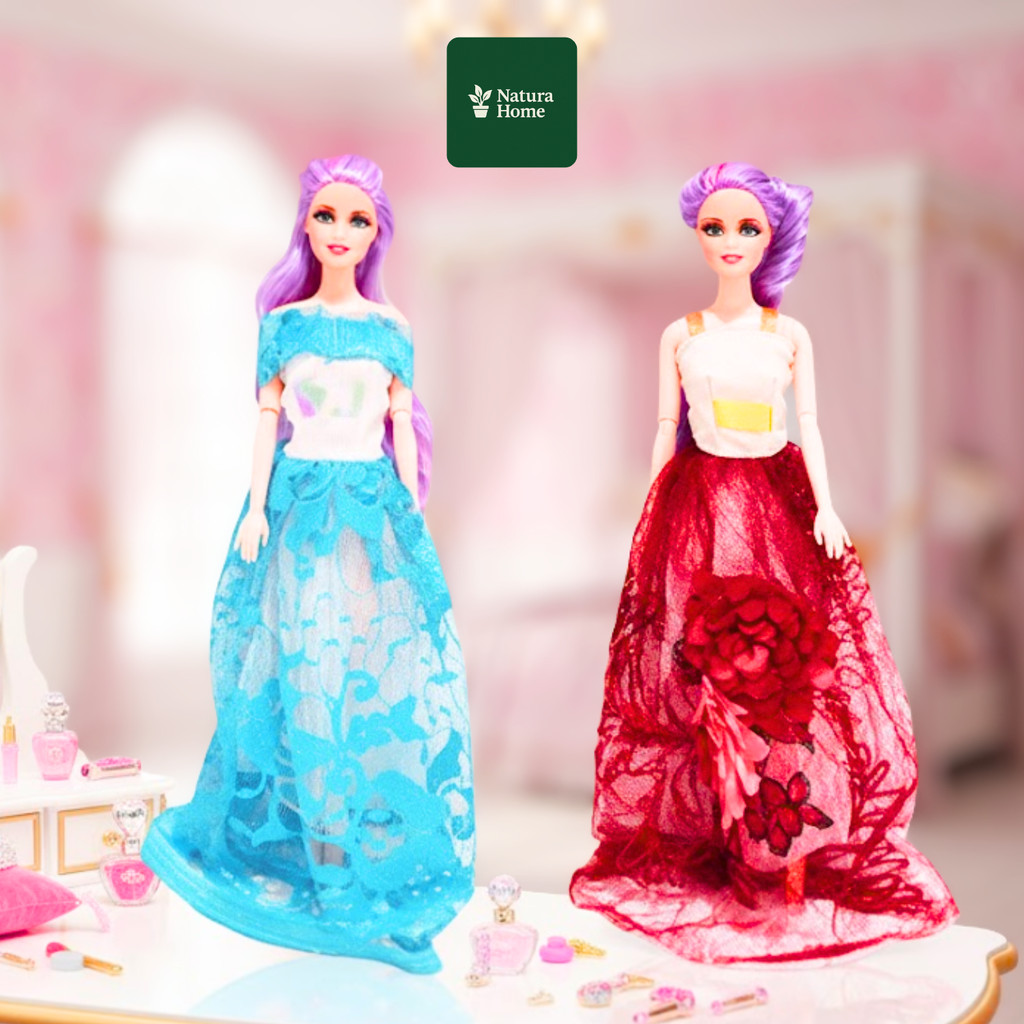 NATURAHOMEE Boneka Barbie Fashion Anak – Desain Stylish & Tangan Bisa Ditekuk