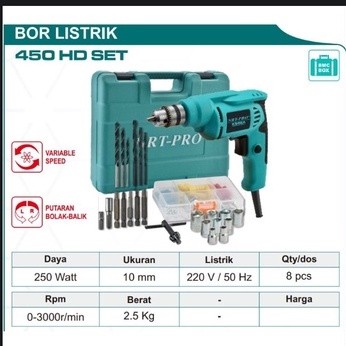 BOR LISTRIK 10MM SET NRT-PRO 450HD 250WATT