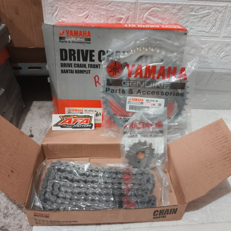 GEAR GIR RANTAI SET 2PK R15 R 15 V2 LAMA OLD XABRE ORIGINAL ORI ASLI YAMAHA YGP 2PK-WF01A-00