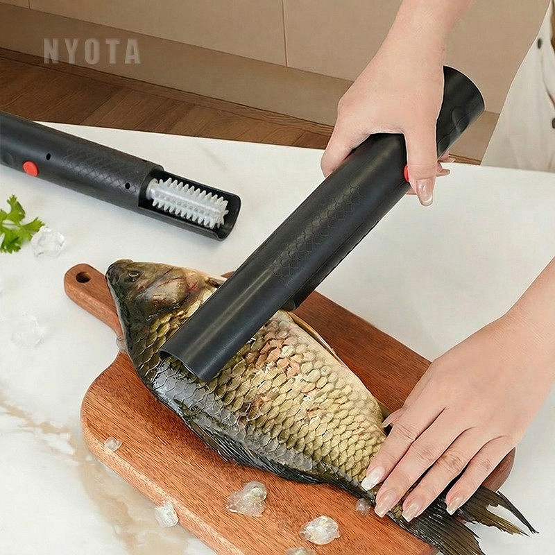 Alat Pembersih Sisik Ikan Otomatis Elektrik Stainless Steel Anti Karat Mesin Pembersih Pengupas Sisi