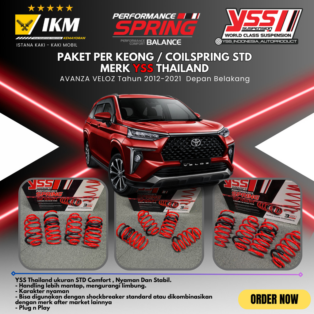 Per Ceper Lowering Kit YSS Thailand Toyota Avanza / Veloz Th 2012 - 2021 Depan Belakang Original