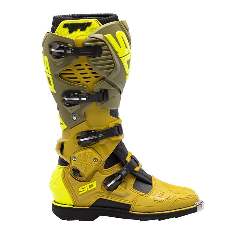 SEPATU SIDI CROSSFIRE 3 MX BOOTS OLIVE GREEN-FLUO YELLOW - 44