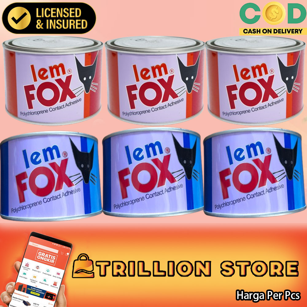 Lem Fox Kaleng 300 Gram Perekat Multifungsi Kuat Material Kayu Karet Busa Vinyl Karpet HPL Jok Mobil