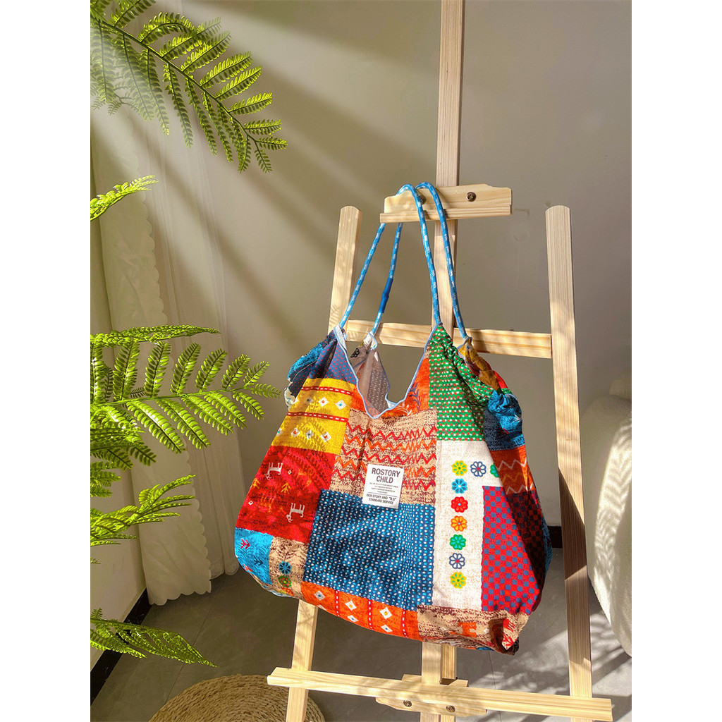 STARDUST BAG Tas Kain Bermotif Tas Bahu Kasual Berkapasitas Besar Tas Jinjing Untuk Wanita