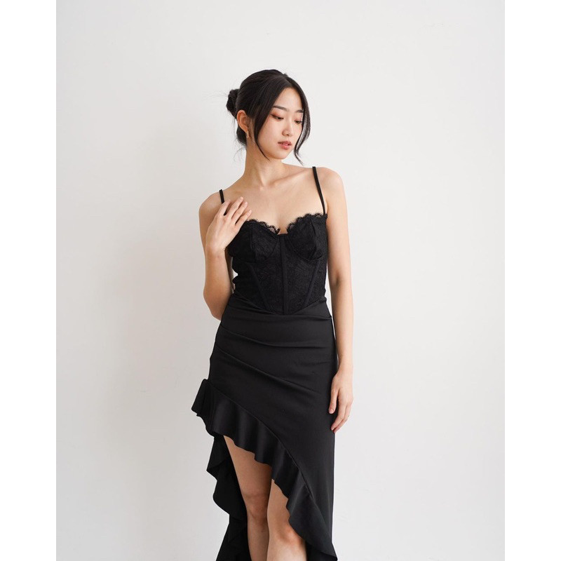 MENGMENG OFC - Dress Panjang Wanita Brukat | Dress Pesta Terusan Wanita | Long Maxi Lace Dress | Ter