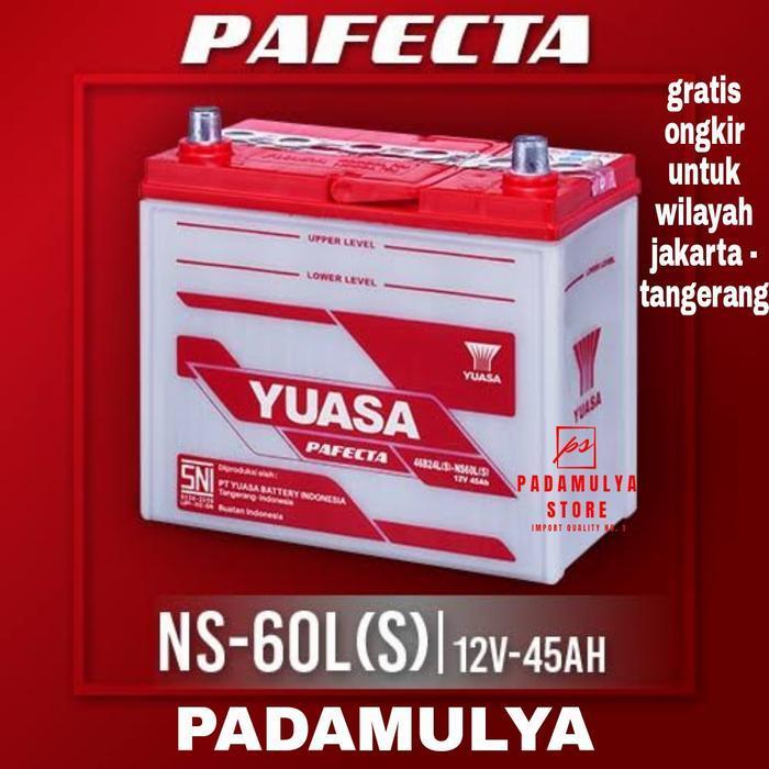 Aki Basah Yuasa Pafecta NS60LS 12V 45Ah 46B24LS Mobil Innova Bensin Honda CRV HRV