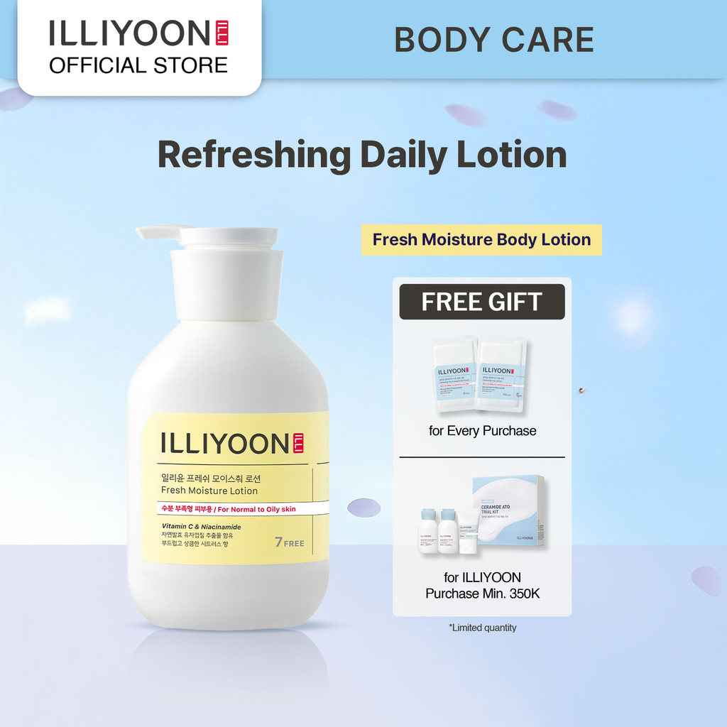 ILLIYOON Fresh Moisture Lotion 350ml - Refreshing Daily Lotion - Body Lotion Melembapkan dan Menyega