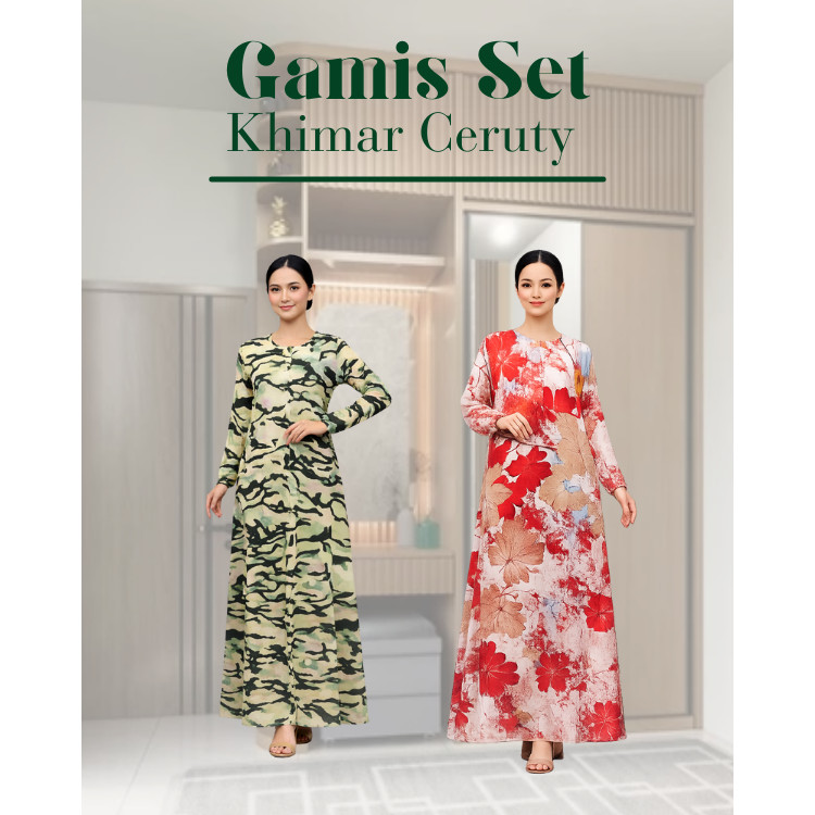 Gamis set Khimar ceruty babydoll Faiza Aisyah Cindi Latina Kinanti Tamara PUTRI ORI bermerks syari p