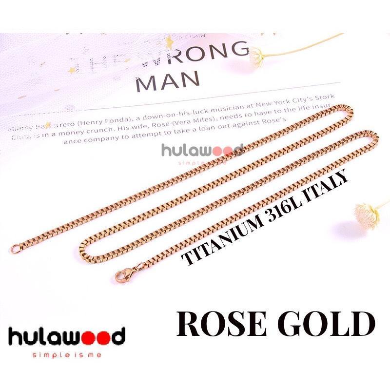 Kalung Rantai MCI Titanium 316L Premium Stainless Anti Karat ITALY KOTAK [40CM - 75CM] Rantai Pendan