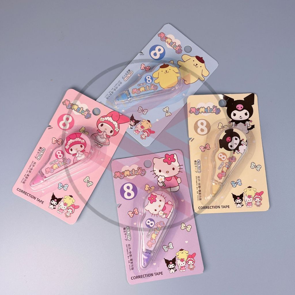HYPE N FANCY CORRECTION TAPE SANRIO KUROMI MELODY CINNAMOROL HELLO KITTY POMPOMPURIN TIP EX KERTAS T