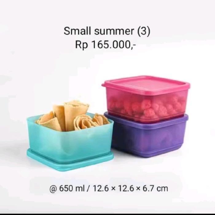 Tupperware small summer fresh 650ml / toples lebaran kue kering susu gula kopi bumbu dapur - 1pc ung