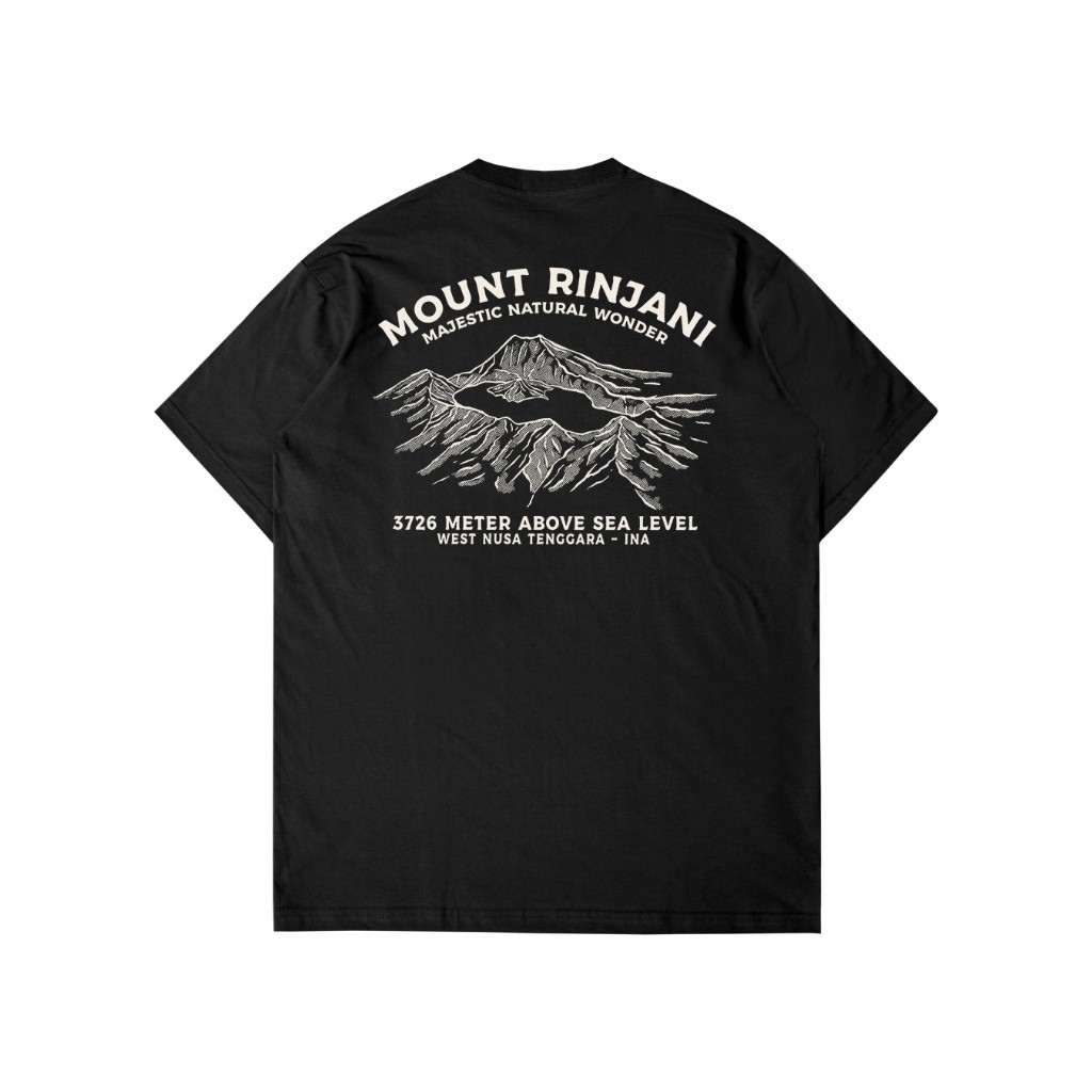 Mountvolca MT Rinjani - Kaos Gunung Hitam Katun S-2XL baju pria - COD