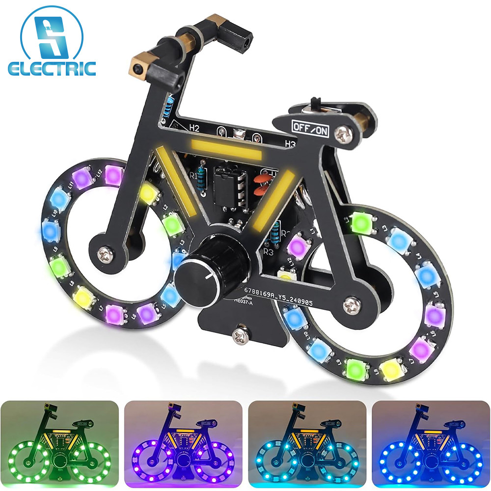 Kit Proyek Penyolderan Sepeda DIY, Perlengkapan Pembelajaran Elektronik Sepeda dengan Lampu LED SMD 