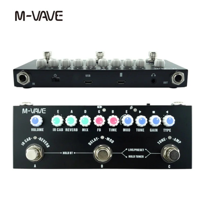 M-VAVE CUBE BABY Pedal Efek Gitar Elektrik Multifungsi Portabel, Pedal Gitar Gabungan dengan Fungsi 