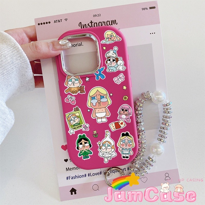 case VIVO Kartun bayi menangis dengan rantai Casing ponsel cocok untuk VIVO Y02 Y15S Y02S Y17 Y93NON