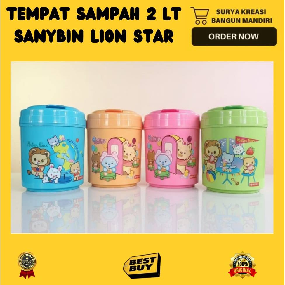 TEMPAT SAMPAH LION STAR BULAT - TEMPAT SAMPAH KECIL C-16 2 LITER - TEMPAT SAMPAH MOBIL - TEMPAT SAMP