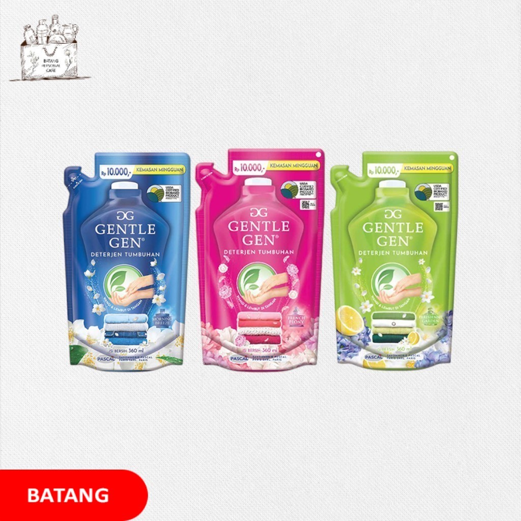 GENTLE GEN DETERJENT CAIR POUCH REFILL - BOTOL 360ML - 700ML ALL VARIAN GROSIR BPC