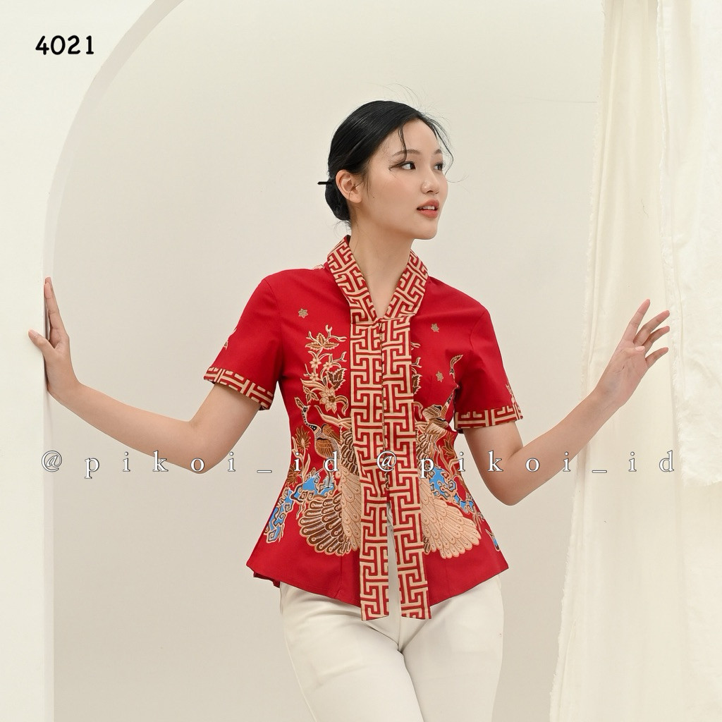 SERESHOP Baju batik wanita / atasan batik cewek / seragam batik kantor / blouse katun batik modern 2