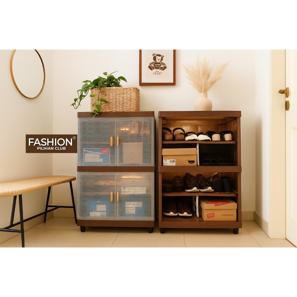 CLUB Fashion Pro Shoe Rack - Box Penyimpanan Sepatu Plastik - Kotak Sepatu - Lemari Plastik Sepatu