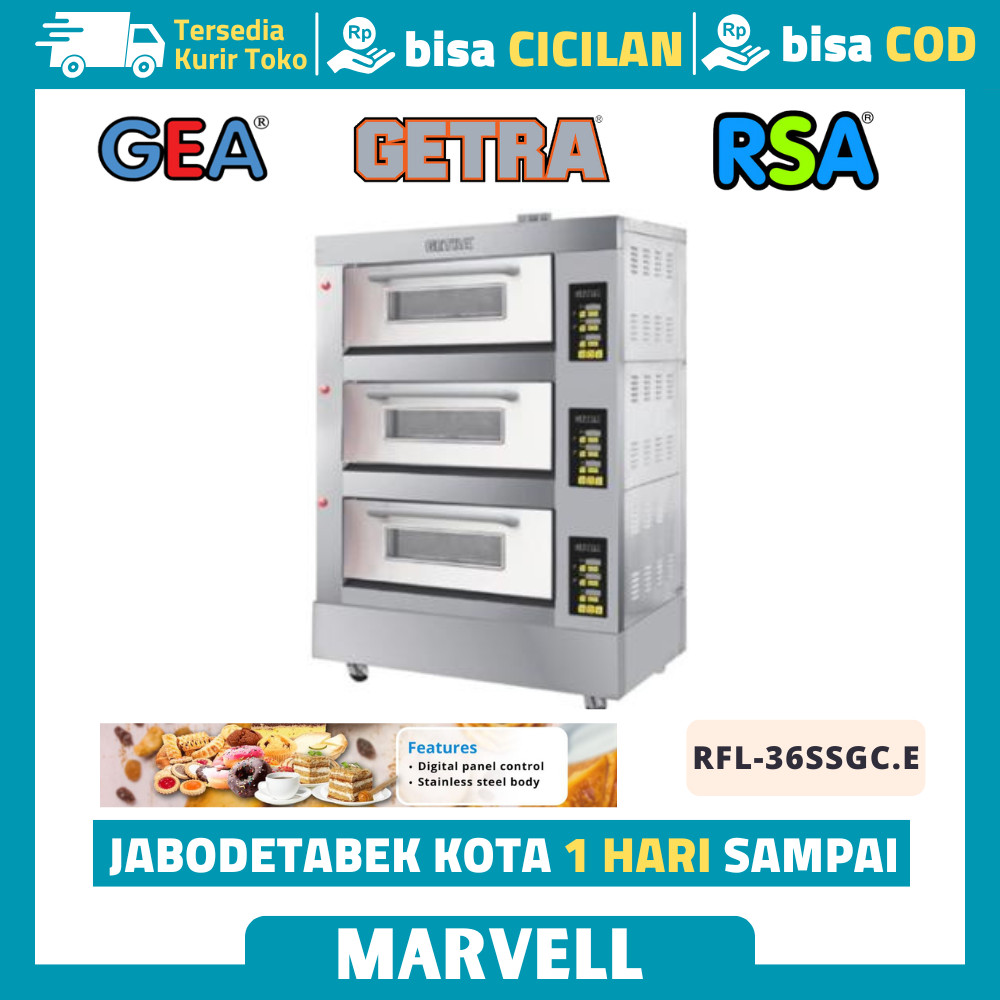 Oven Gas Baking Getra Rfl-36ssgc.e Oven Gas 3 Deck 6 Tray Garansi Resmi