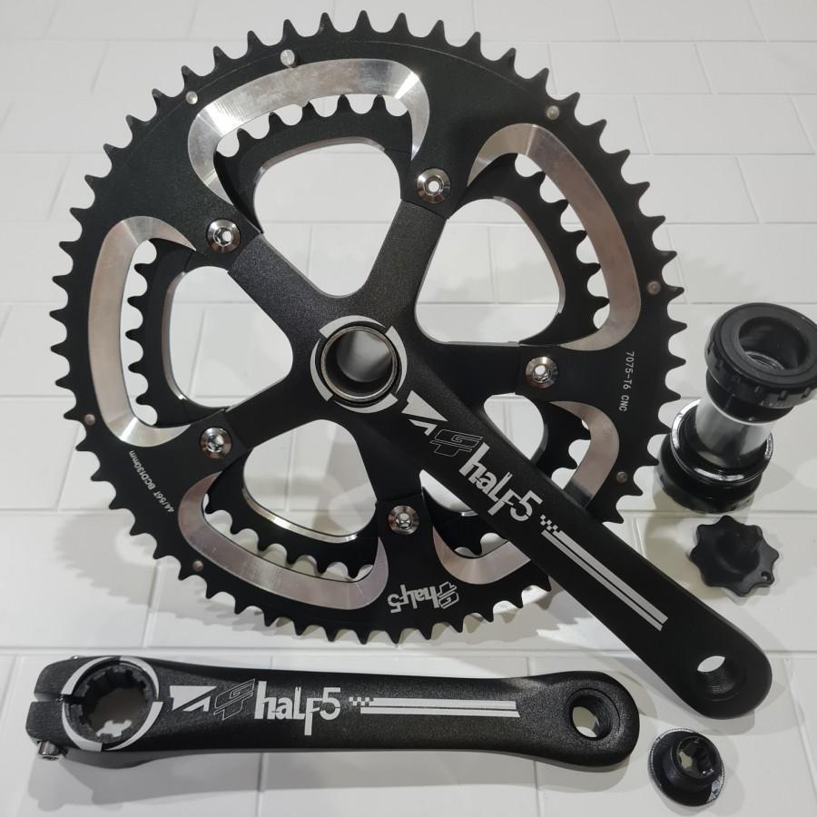 crankset double GT half5 44 52 44t 52t crank arm set chainring litepro
