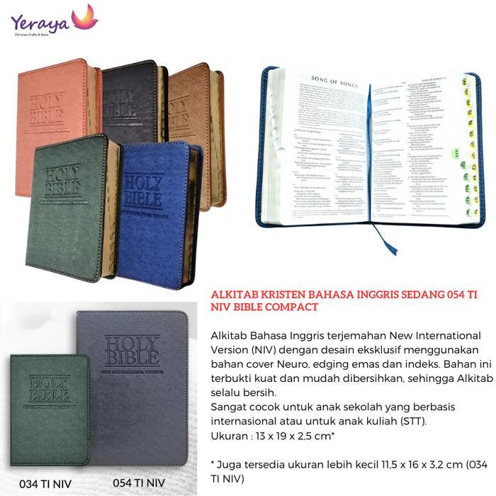 Alkitab Kristen Bahasa Inggris 034 054 TI NIV Bible Compact Buku Kitab Suci Protestan English - Biru