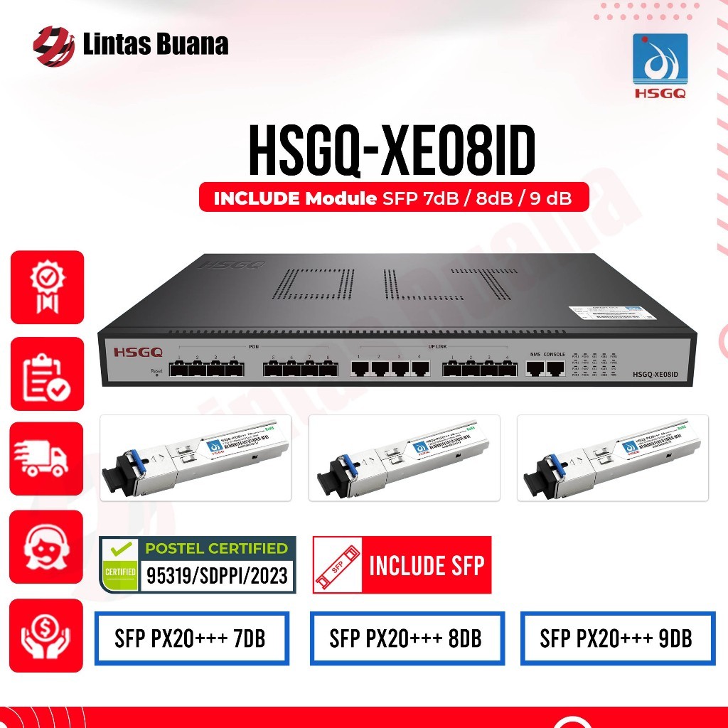 OLT EPON HSGQ XE08ID / HSGQ-XE08ID 8port 10G Uplink FREE SFP Module