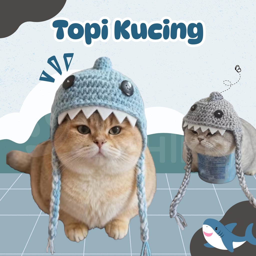 HATcat Topi Kucing Hat for Cat Kupluk Rajutan lucu Peliharaan Handmade untuk Kucing dan Anijng Kecil