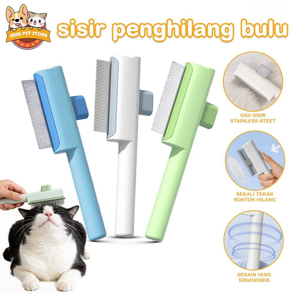 Sisir Kucing Sisir Grooming Kucing Anjing Sisir Bulu Kucing Otomatis Sisir Serit Kutu Kucing