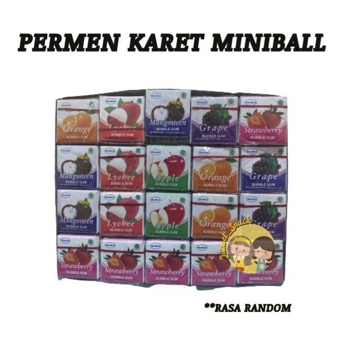 PROMO  Permen Karet Miniball Kotak isi 100 Buah | Gum Rasa Buah-Buahan Segar | Permen Jadul Favorit 