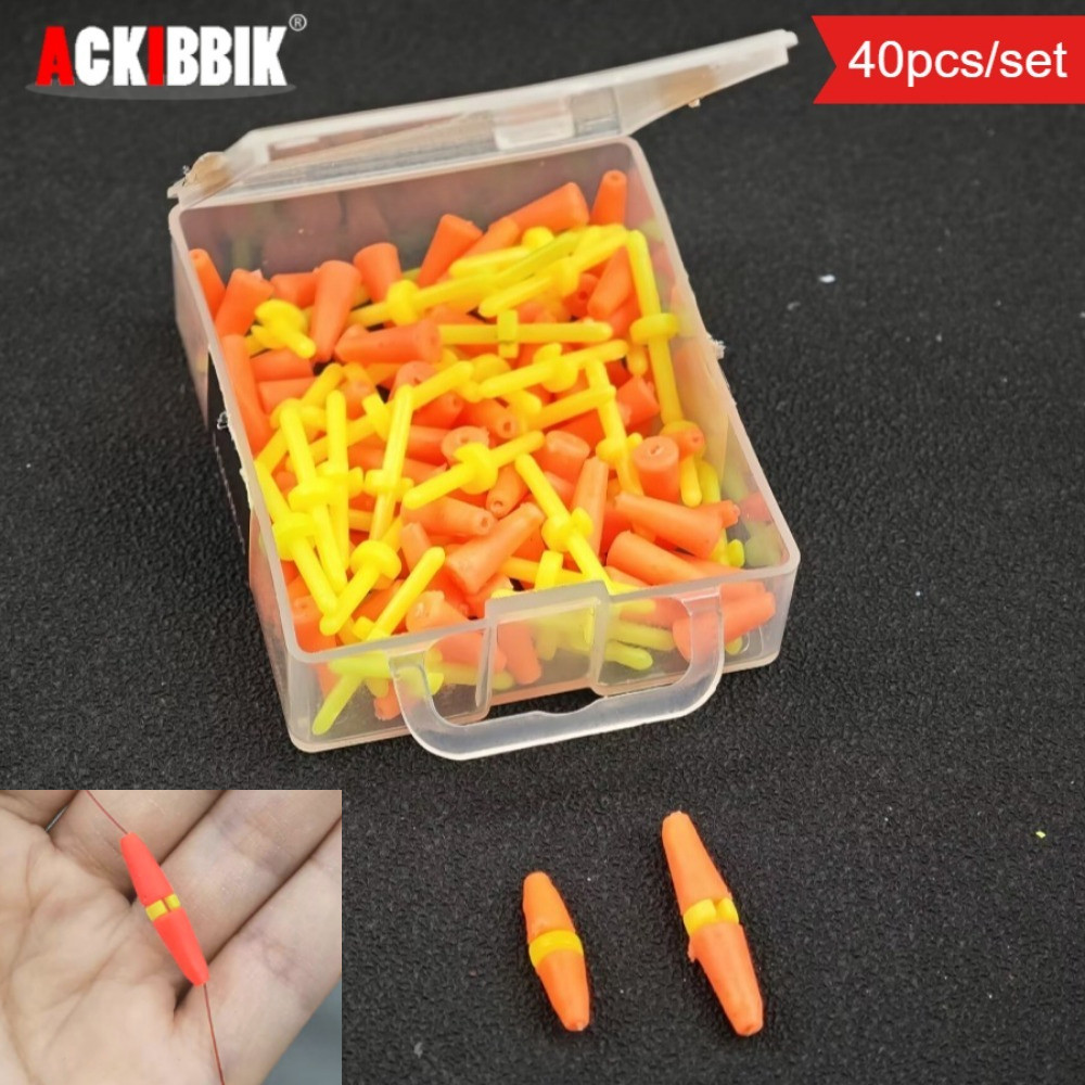 Ackibbik 40pcs/box  Fishing Float Stoppers Rod Bobber Float Stoppers Fishing Tackle Fishing Float St