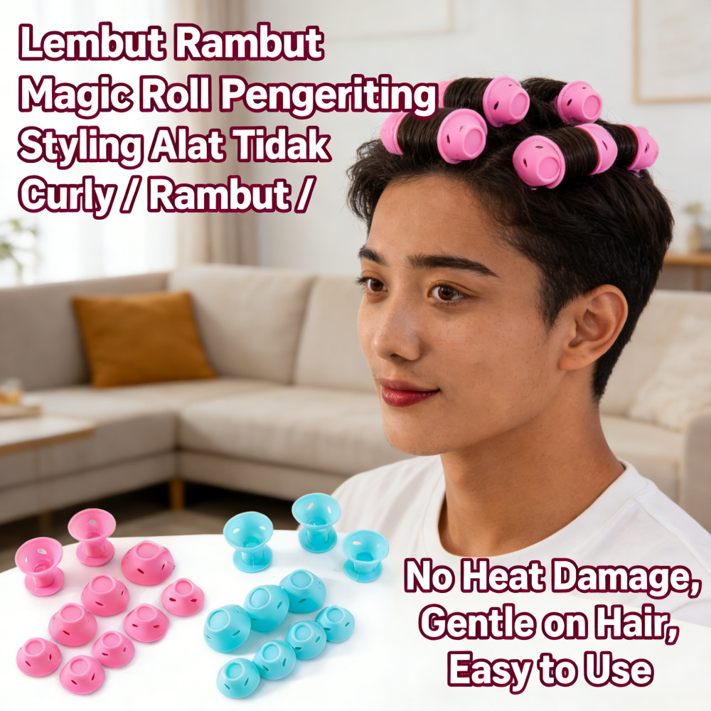Rambut Magic Pengeriting Alat Rol 10Pcs Tidak Panas Lembut Rambut