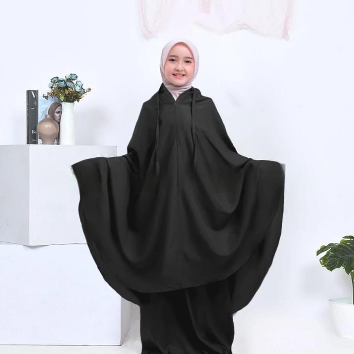 ready mukena anak tanggung 2in1 katun nadia/mukena anak tanggung 7-12tahun traveling polos nadia 2in