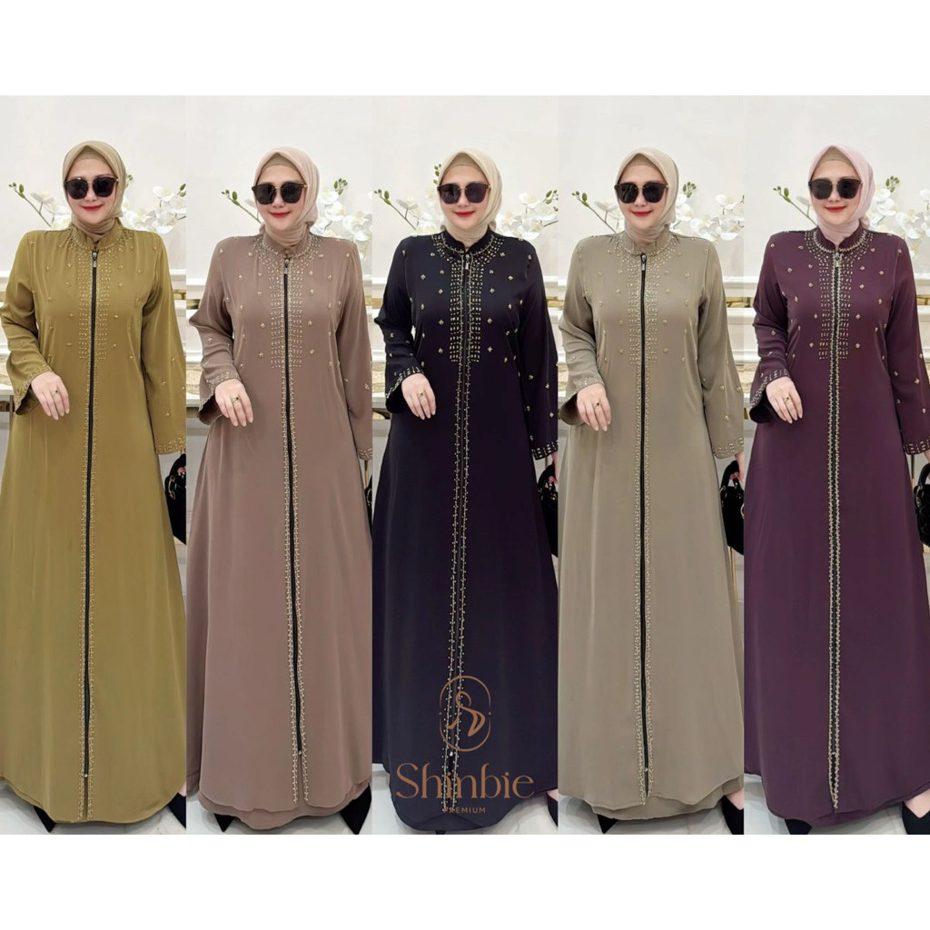 Adha dress by Shinbie gamis cantik terbaru nyaman pakai dress mewah gamis lebaran seragaman kualitas