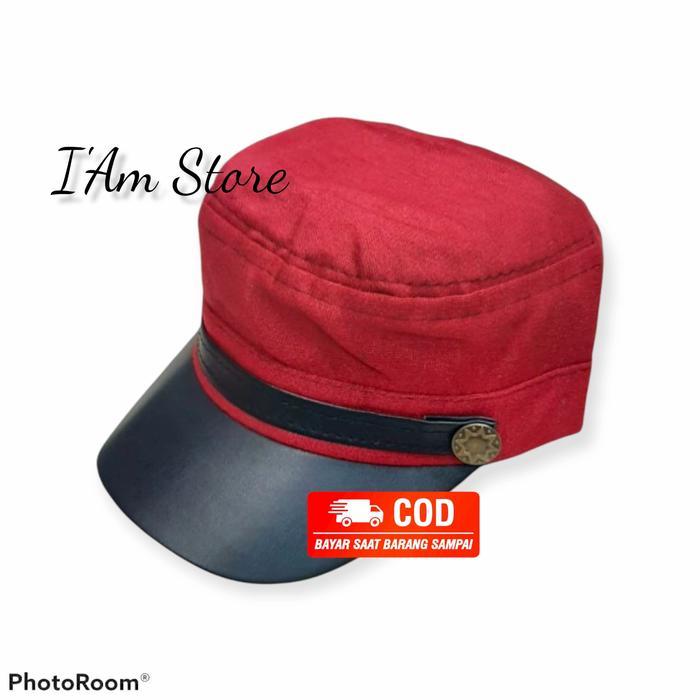 Topi Komando anak topi ariel topi kapten topi jepang - Merah Marun