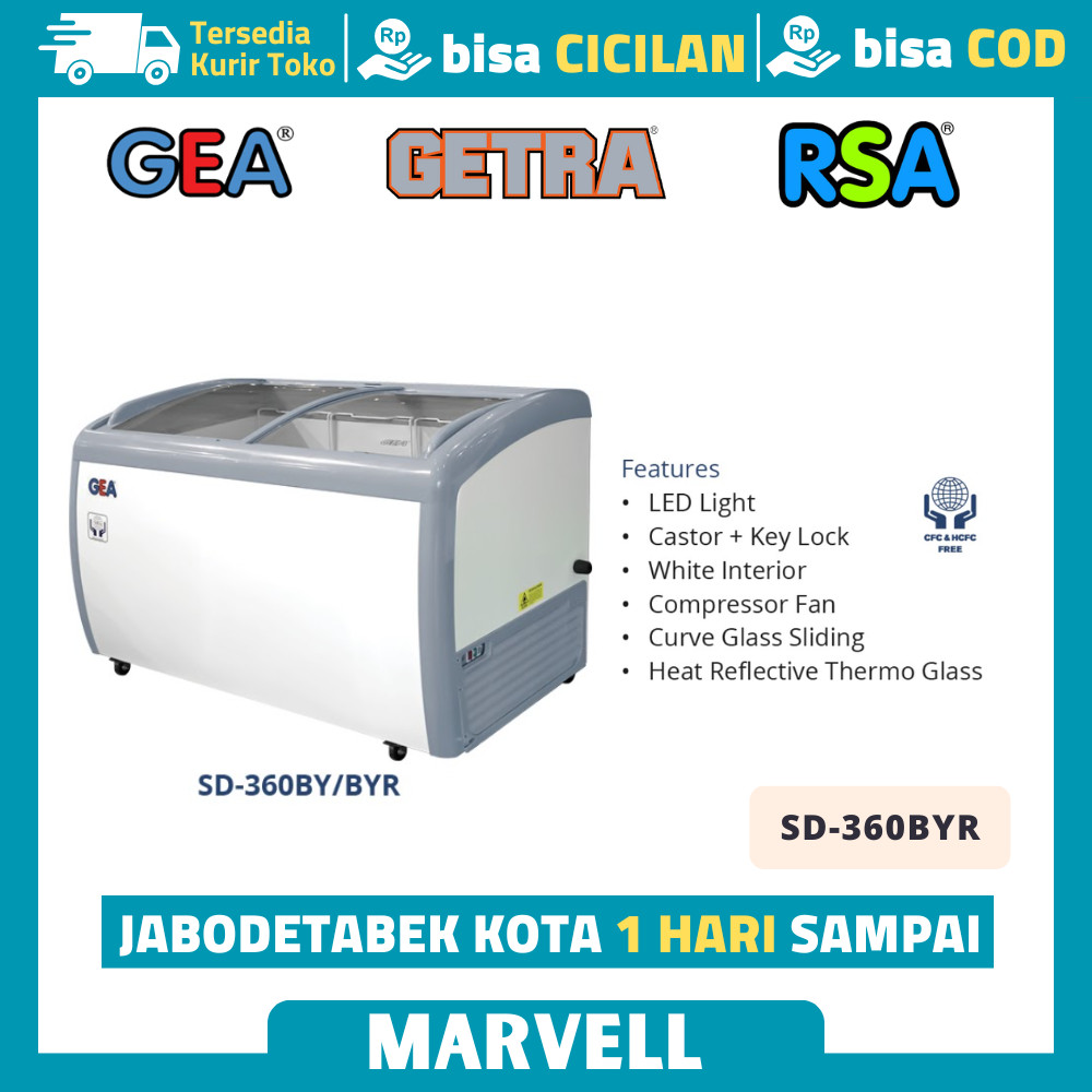Showcase Pendingin Minuman GEA SD-360BYR Kulkas Pendingin Kapasitas 360 Liter