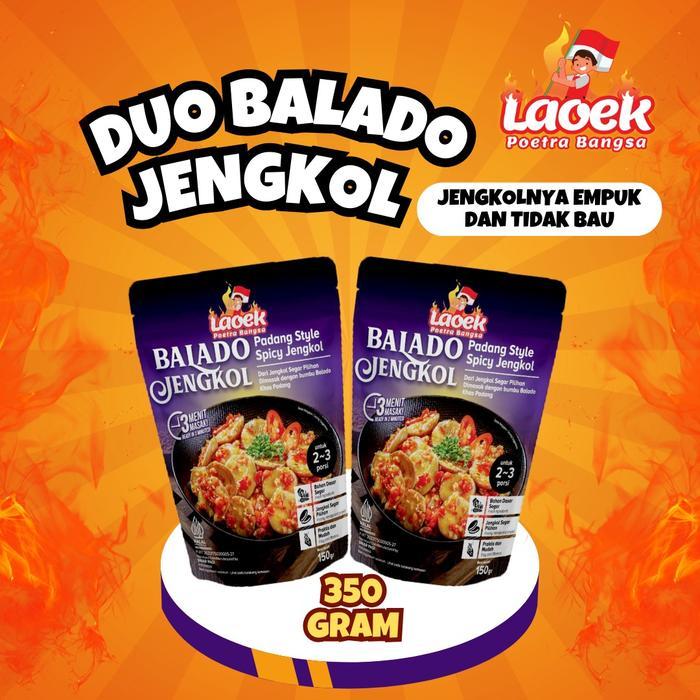 {Duo Balado Jengkol} Balado jengkol Pedas Makanan Lauk Siap Saji 2 Pack 300 Gram tanpa harus dimasuk