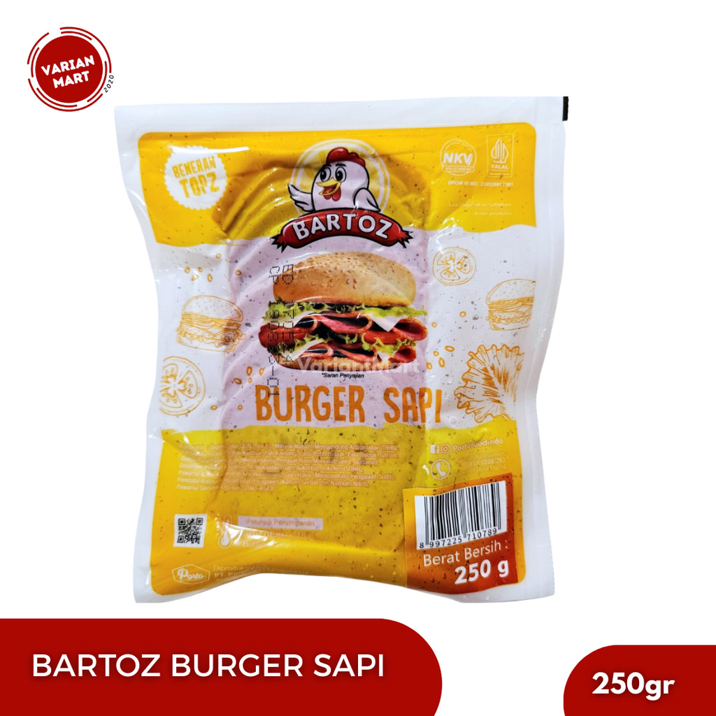 Bartoz Beef Slice Burger / Burger Sapi Slice / Iris 250gr